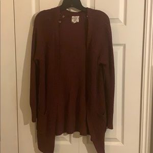 Burgundy Hippie Rose Cardigan